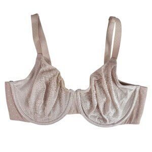 Wacoal Back Appeal Dot Jacquard Bra Tan 34DD Underwire Seamless Cup #855303